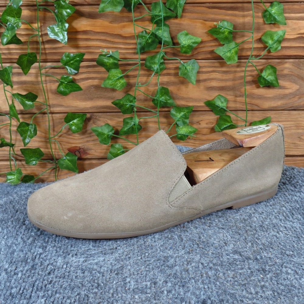 Lucky Brand Charsa2 Women Slip On Flat Size 10 Daily Wear Taupe Suede‎